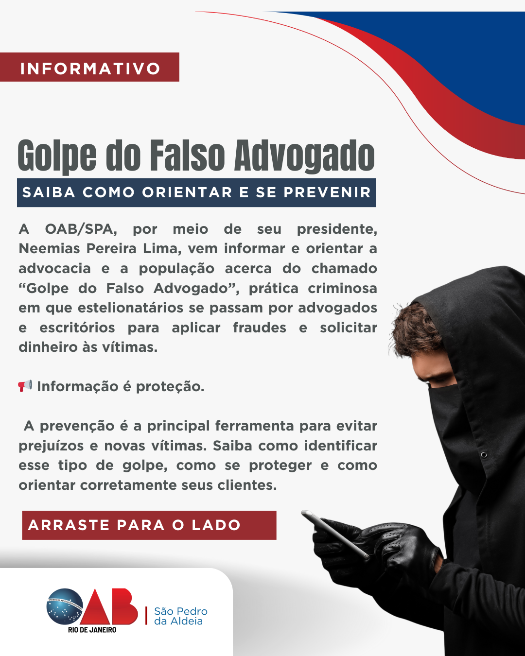 OAB/SPA alerta sobre o Golpe do Falso Advogado e orienta advocacia e população sobre como se prevenir