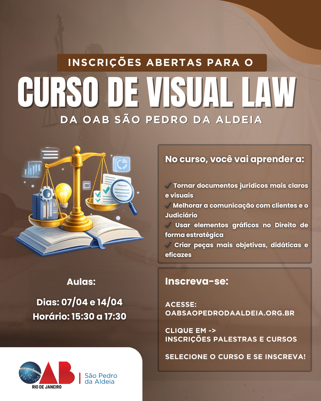 OAB São Pedro da Aldeia abre inscrições para Curso de Visual Law